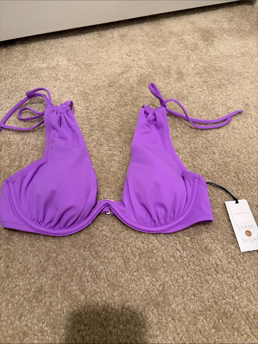 Shade & Shore Violet Triangle Bikini Top